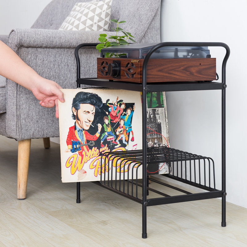 Meuble de rangement audio avec étagère pour disques vinyles