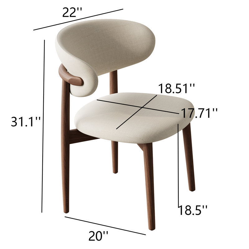 Sachelle white upholstered solid wood accent chair Set of 2