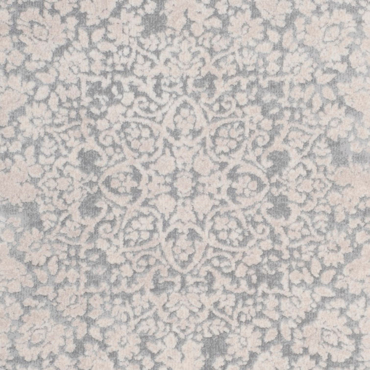 Calidia Oriental Light Grey/Cream Area Rug