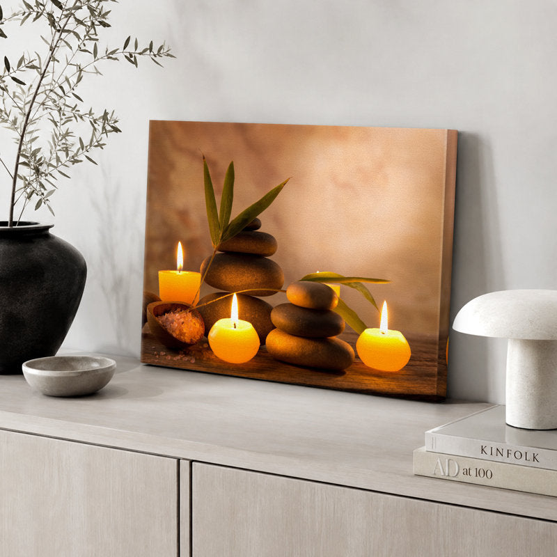 Zen Stones Relax and Calm Massage Laundry Room Bathroom Decor Large Canvas Wall Art Art Print 24x16”