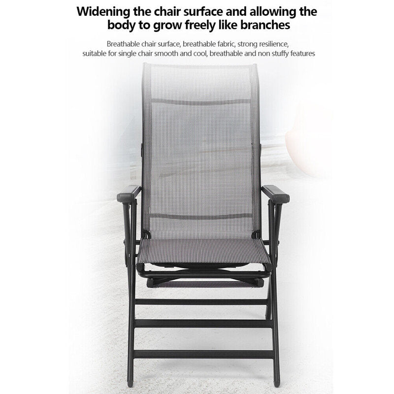 Chaise longue pliante à dossier haut, chaises de jardin inclinables pour la plage