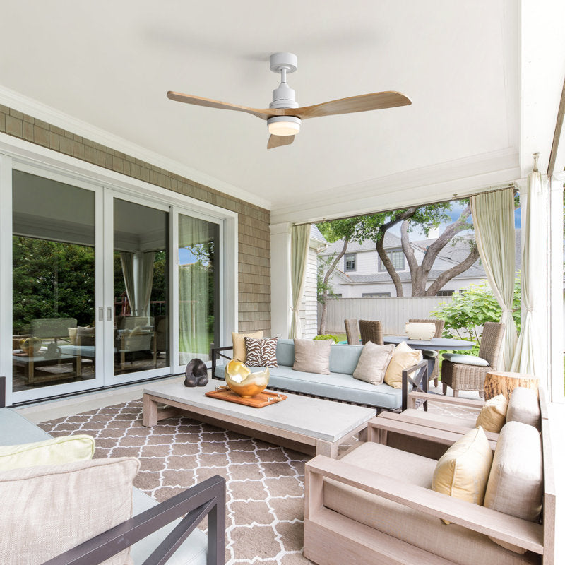 Kemp 52" 3 - Blade LED Modern Classic Ceiling Fan with Remote Control and Light Kit Included