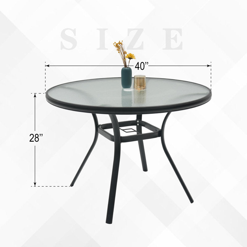 Table d'extérieur noire Omraj 40 L x 40 l 