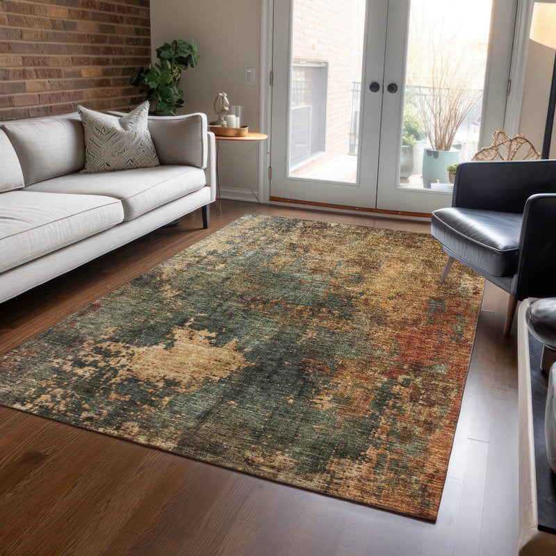 Machine Washable Indoor/Outdoor Cicel Sage Rug 10x14