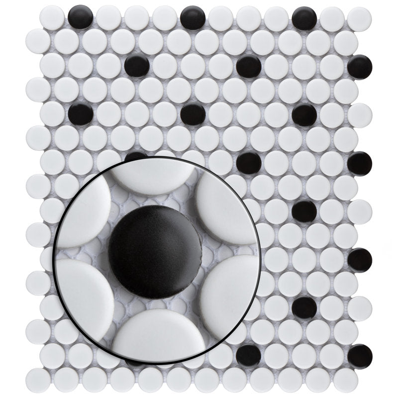 Carreaux de mosaïque en porcelaine Metro Penny 0,74 po x 0,74 po pour murs et sols