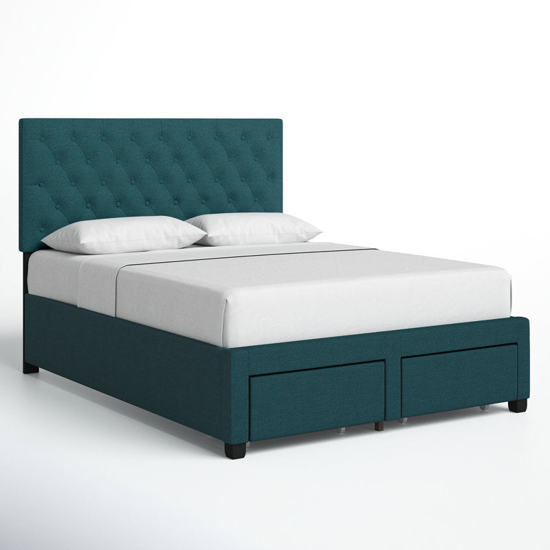 Lit à panneaux avec coffre de rangement (taille Queen)