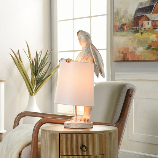 Malta 23" White Ashed/Light Copper Table Lamp