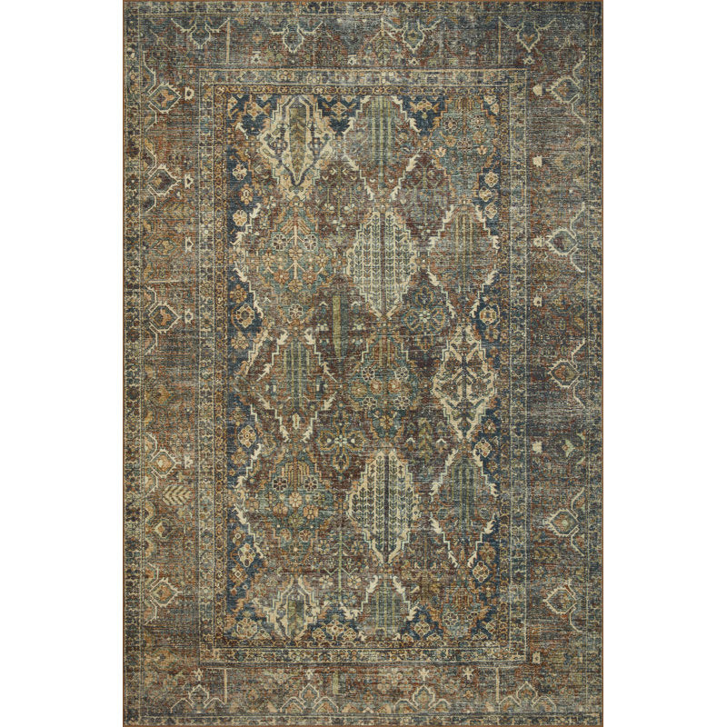 Magnolia Home By Joanna Gaines X Loloi Banks Machine Washable Spice / Blue Area Rug 8'6" x 11'6"