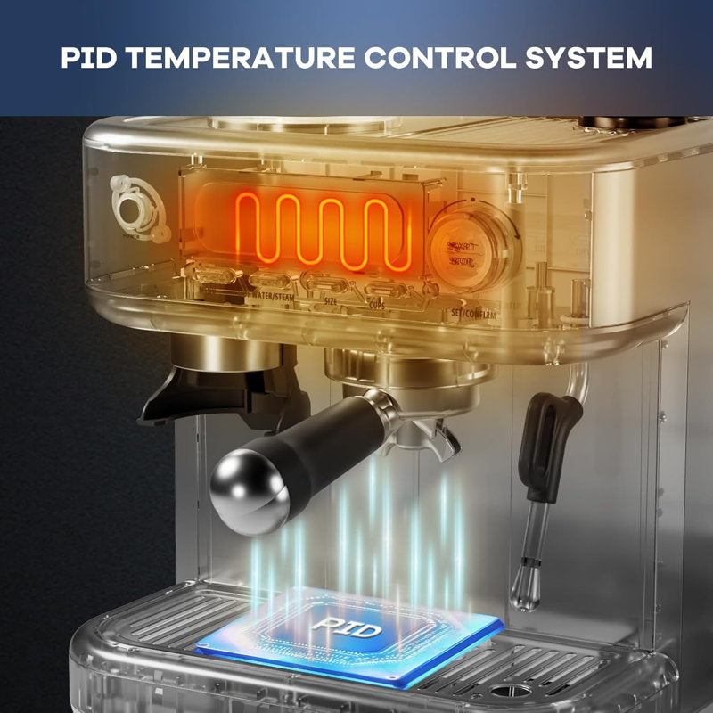 Kazoo 15-bar Espresso Machine with PID Temperature Control and Smart LCD Screen