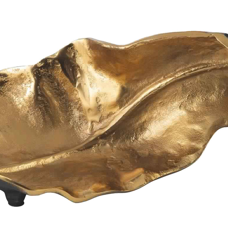 Sculpture de table en forme de feuille