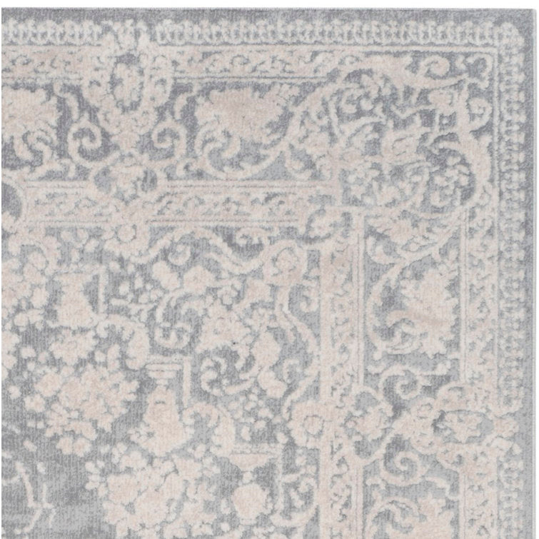 Calidia Oriental Light Grey/Cream Area Rug