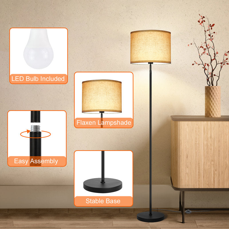 Alexxes 63'' Traditional Floor Lamp with Remote Control