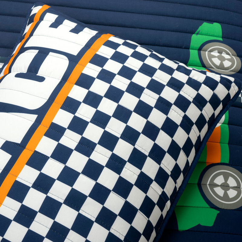 Lush Navy Microfiber Reversible 4 Piece Quilt Set