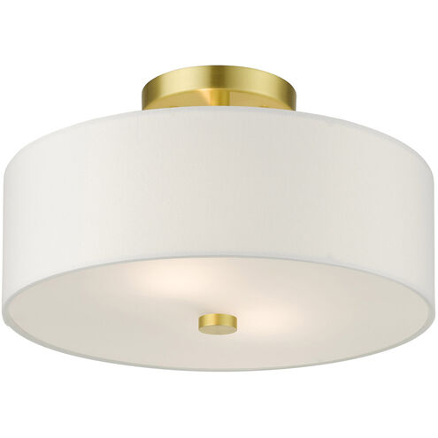Plafonnier semi-encastré Chandran à 2 lumières, beige avec cache doré