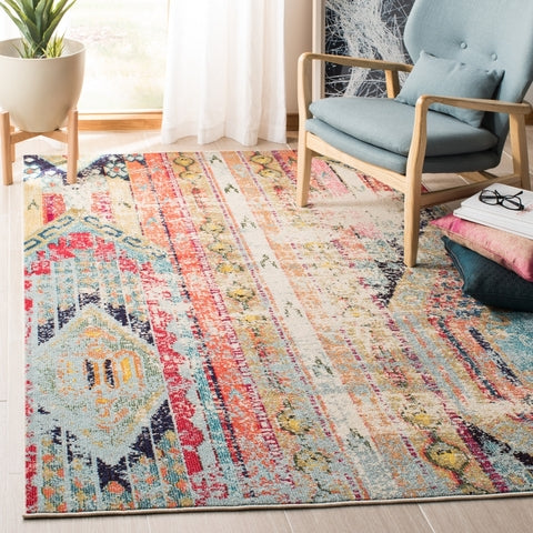 Cressey Looped/Hooked Blue Rug 8ftx10ft