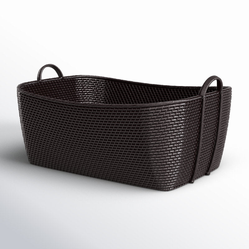 Panier en rotin noir Thelma
 H 14 po xl 31 po x P 25 po