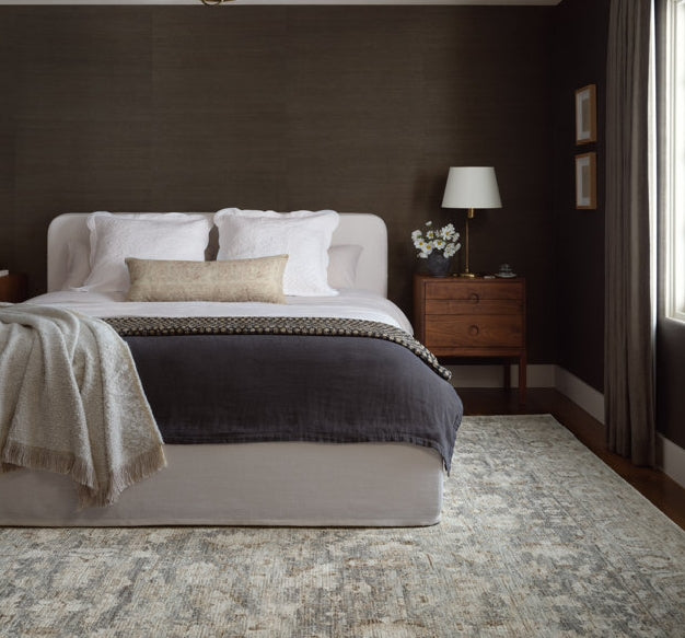 Amber Lewis x Loloi Honora Slate / Beige Area Rug  7'10" x10'