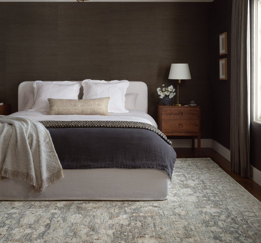 Amber Lewis x Loloi Honora Slate / Beige Area Rug  7'10" x10'