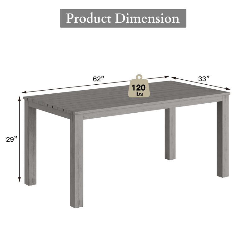 Tables de salle à manger d'extérieur en aluminium Calliana (gris)