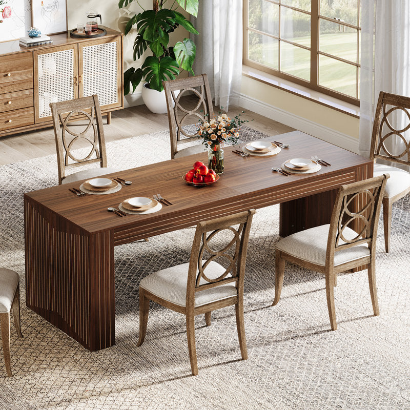 Table de salle à manger rectangulaire de 200 cm (78,7 pouces) pour 6 personnes, grande table pour cuisine ou salle à manger.