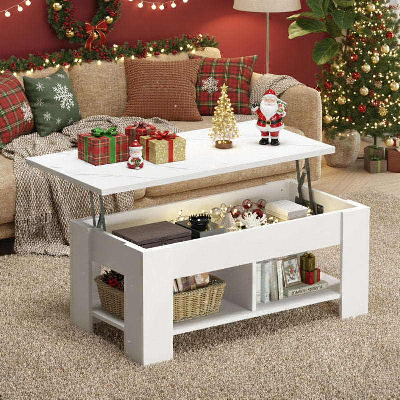 Table basse extensible Sparta avec plateau relevable et rangement