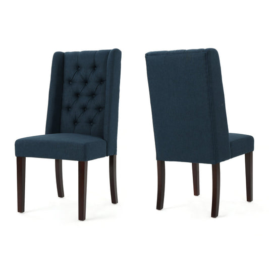 Ensemble de 2 chaises de salle à manger Toshia bleu marine rembourrées (sans boîte) 