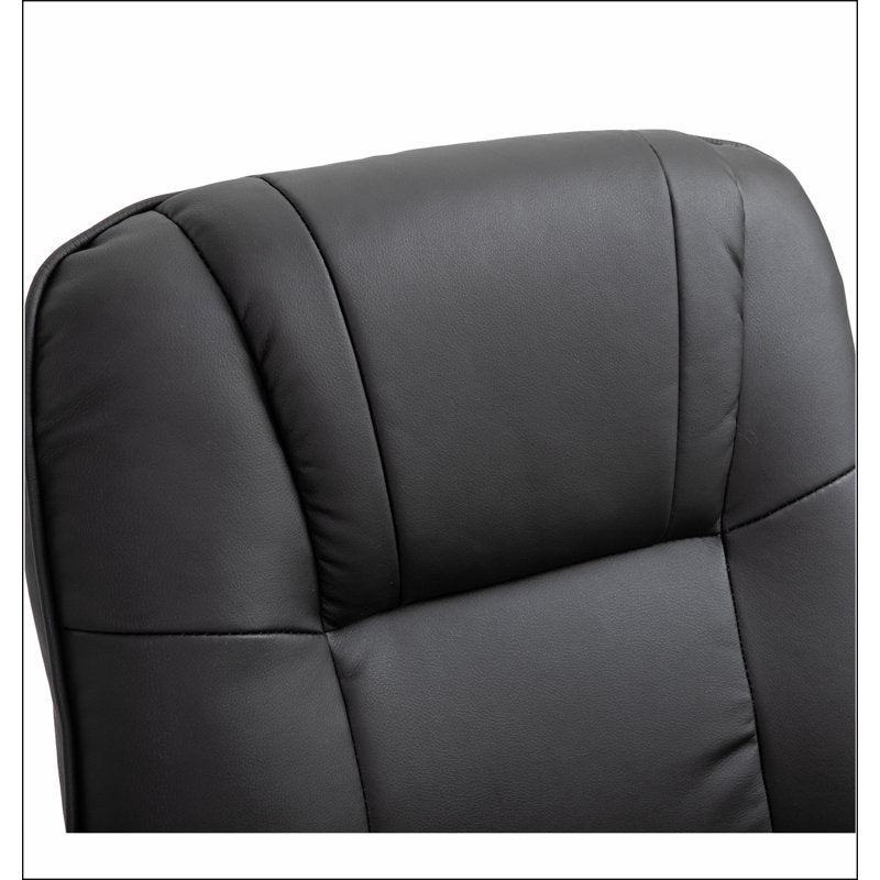 Fauteuil inclinable manuel en similicuir, fauteuil de salon pivotant réglable avec repose-pieds, accoudoirs et base en bois recouvert pour le salon