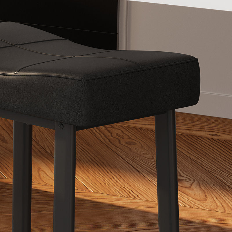 Saddle Bar Stools, Counter Height Barstools with Thickened Cushion, Faux Leather Padded Kitchen Chairs for Dinning Room, Kitchen Island, Home Bar ( set of 2 chairs )