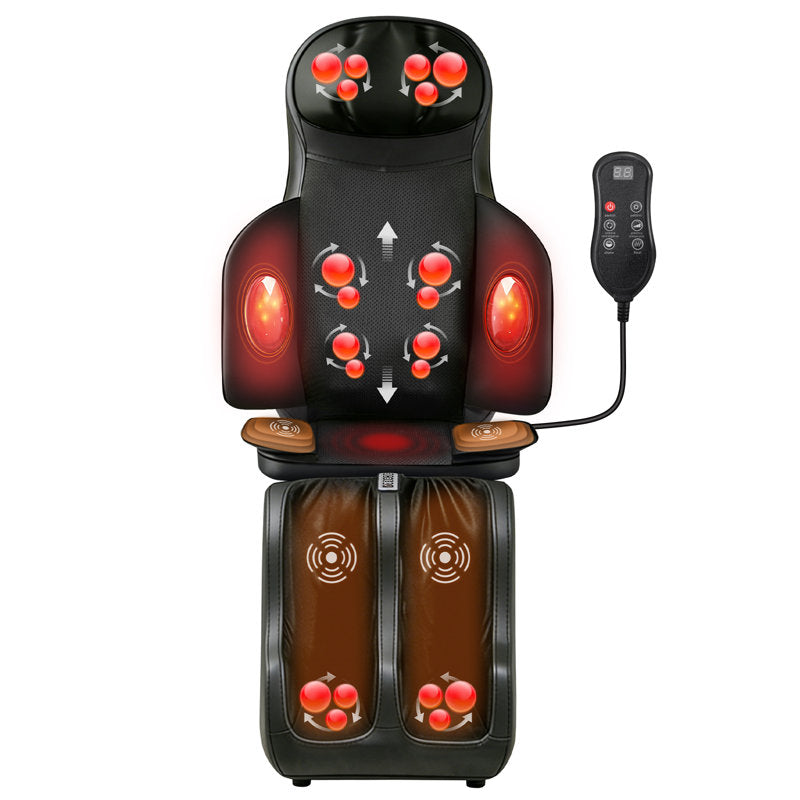 Tapis de massage entièrement électrique à 3 vitesses - Soulagement apaisant pour le dos, la taille et les hanches - Parfait pour une utilisation à domicile sur les lits, les chaises et les canapés