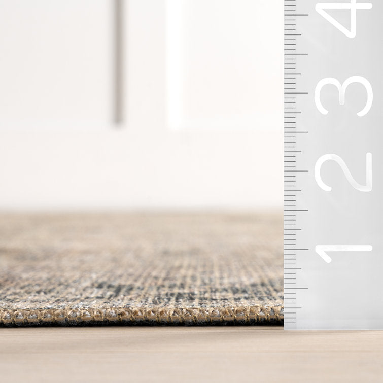 Tapis persan oriental vintage beige chiné fauve Delphine, 231 cm x 300 cm 