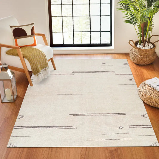 Rivi Becki Owens X Livabliss Global Scandi Dark Brown/Beige Rug 6’7” x 9’