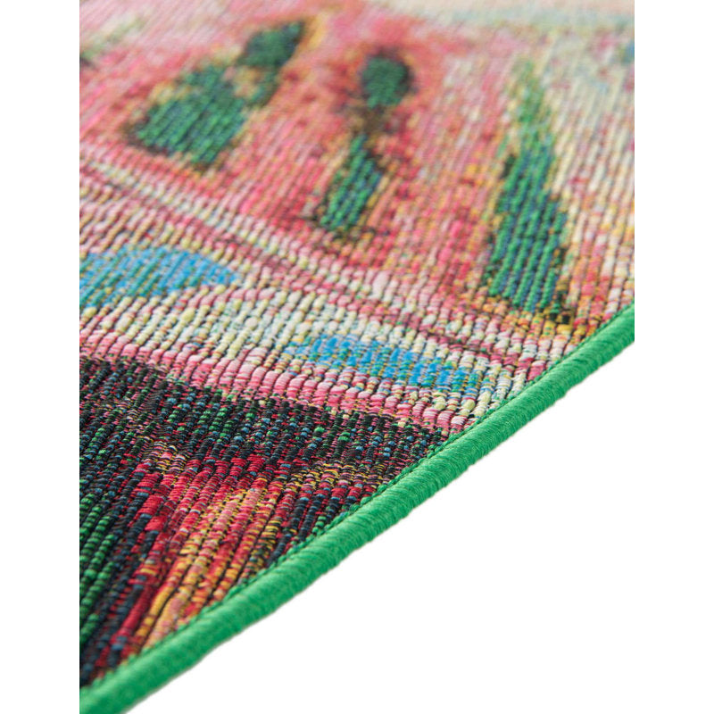 Tapis d'intérieur/extérieur Firman à motif floral lavable, 3 m de diamètre