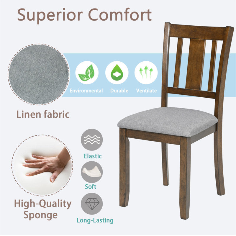 Dining chairs only, set of 4 wooden Dining chairs, Kitchen Chair with Padded Accent Seat Chair for Dining room, Living room, Walnut