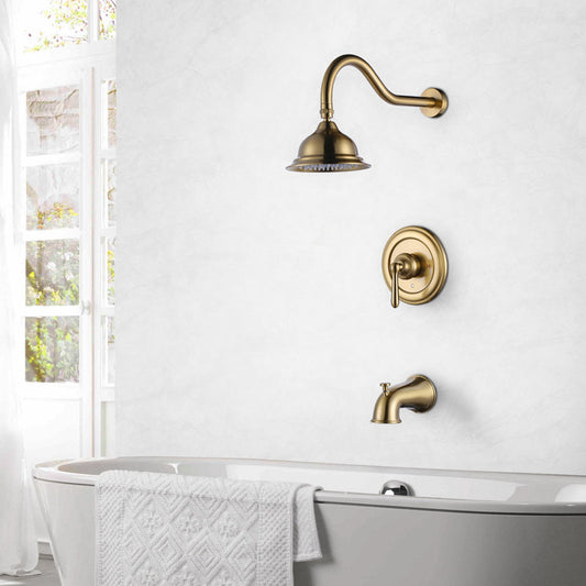 Pressure Balance Shower System 1.8 GPM Shower Faucet With Tub Spout And Brass Rough-In Valve TS09E61G