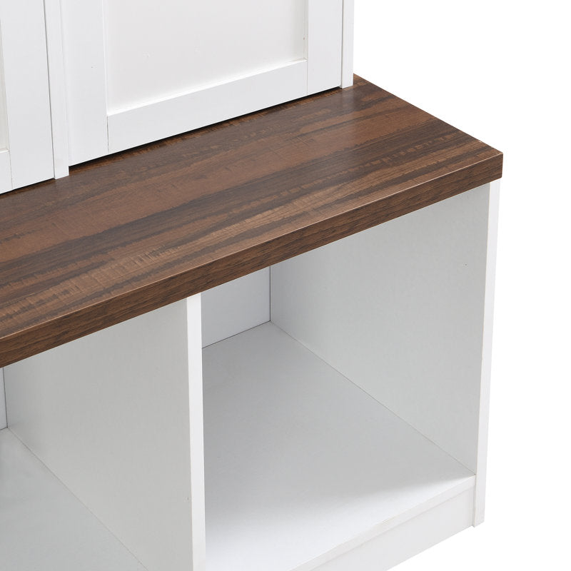 Porte-manteau avec plusieurs espaces de rangement (sans boîte)