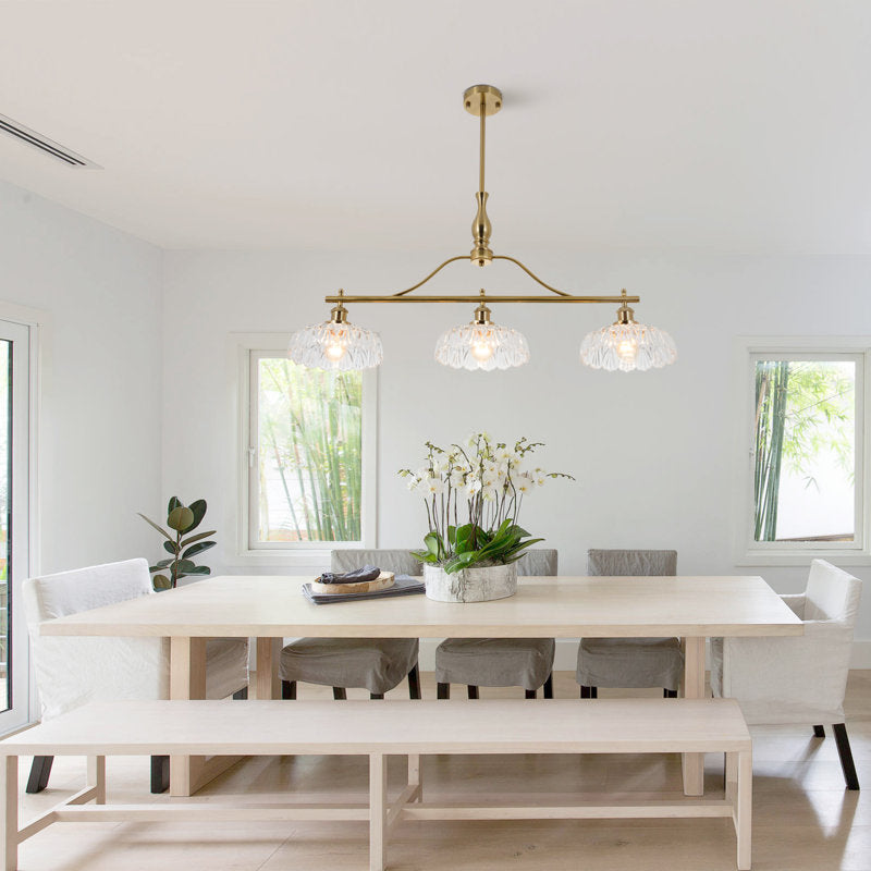 Kelbe Modern Linear Chandelier with 3 Dimmable Lights