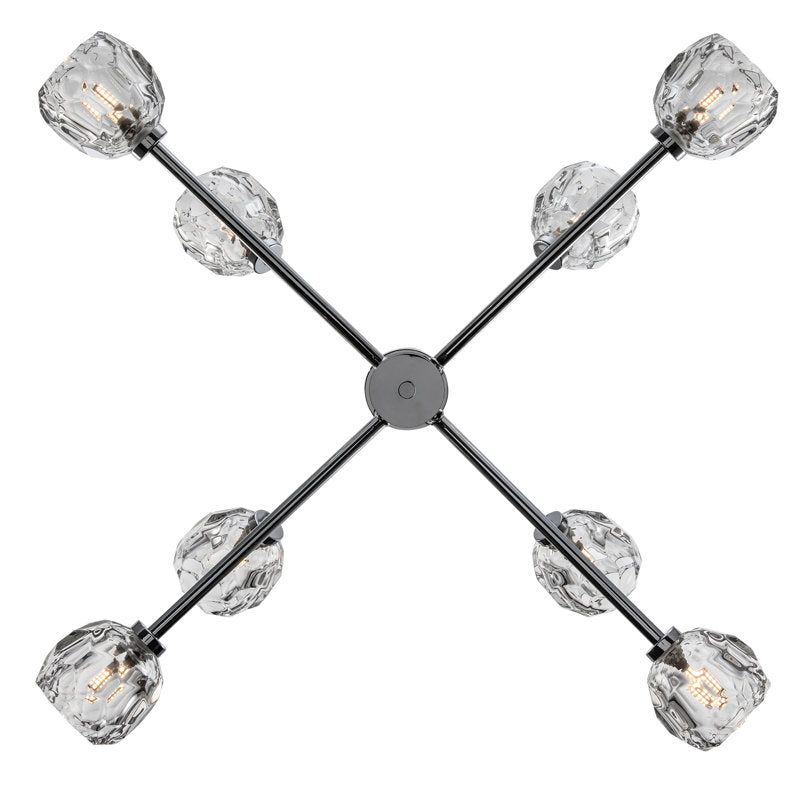 Lustre moderne Quaseem à 8 lumières, finition chrome poli