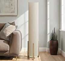 Monarch Specialties I Lighting, 50" H, Floor Lamp, Brown Wood Look, Ivory/Cream Shade, Contemporary