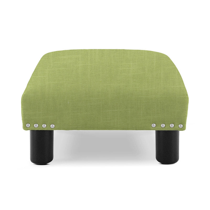 Pouf d'appoint carré Nahja 16" en mélange de coton chartreuse vif