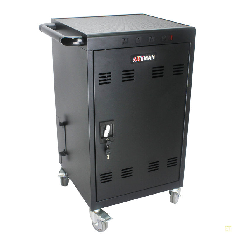 30 Devices Mobile Charging Cart Locking Charging Station Cabinet Mobile Devices