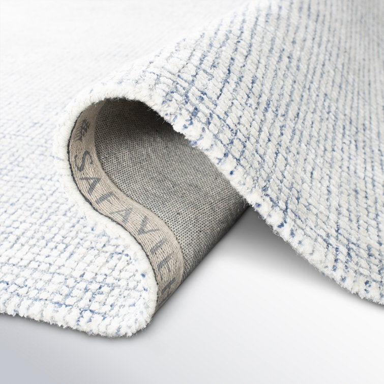 Handwoven Wool & Viscose Striped Area Rug 6' × 9'