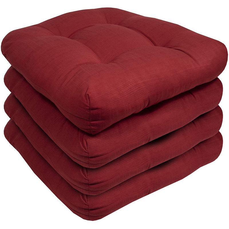 Coussins de terrasse épais de qualité supérieure, capitonnés, 19 x 19 x 4 pouces, solides, pour chaises d'extérieur, paquet de 4 (boîte ouverte)