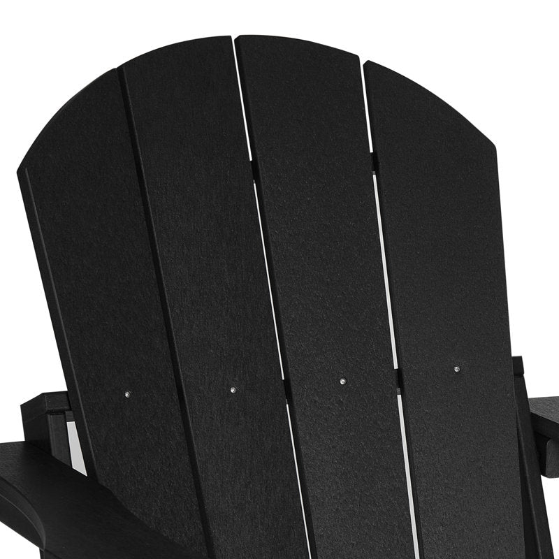 Chaise Adirondack pliante d'extérieur Shawnna résistante aux intempéries, noire 