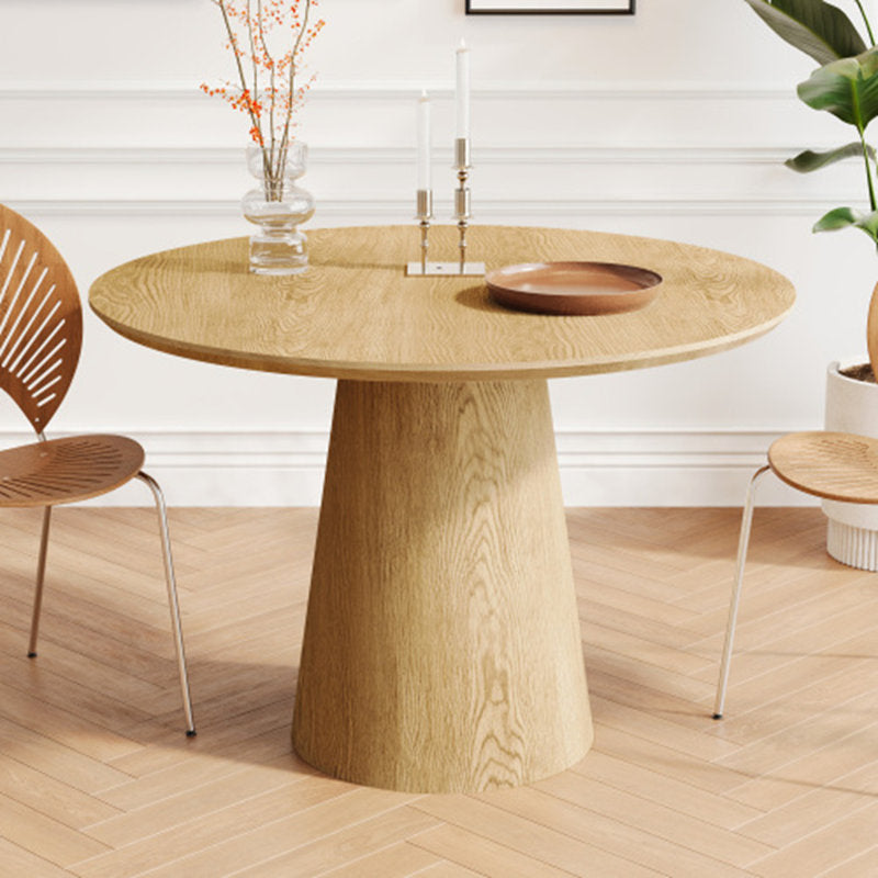 Table de salle à manger ronde Makai avec piètement en bois marron 