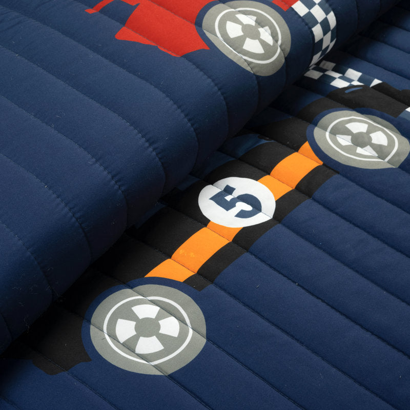 Lush Navy Microfiber Reversible 4 Piece Quilt Set