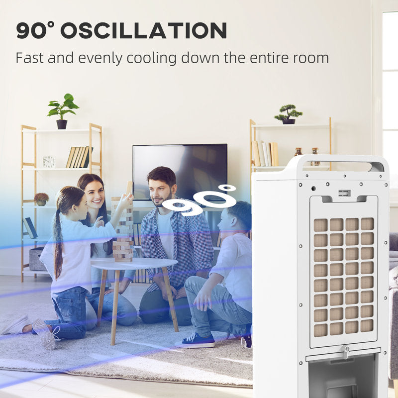 Climatiseurs portables sans fenêtre avec télécommande, rafraîchisseur d'air évaporatif 3 en 1, oscillation à 90°, minuterie, rafraîchisseur d'air par évaporation pour l'intérieur