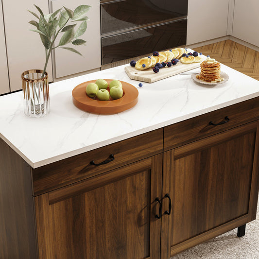 Sturbridge 47.2'' Kitchen Island with Solid + Manufactured Wood Top
