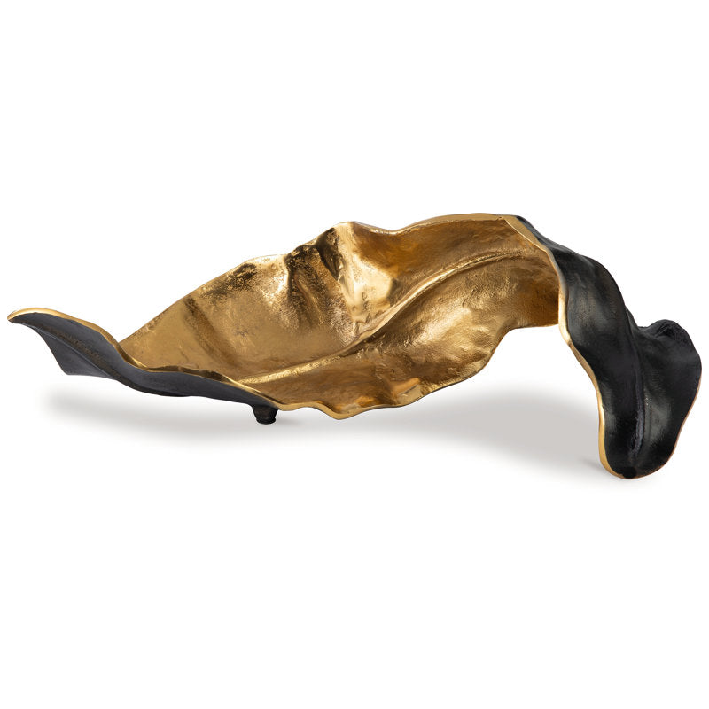 Sculpture de table en forme de feuille