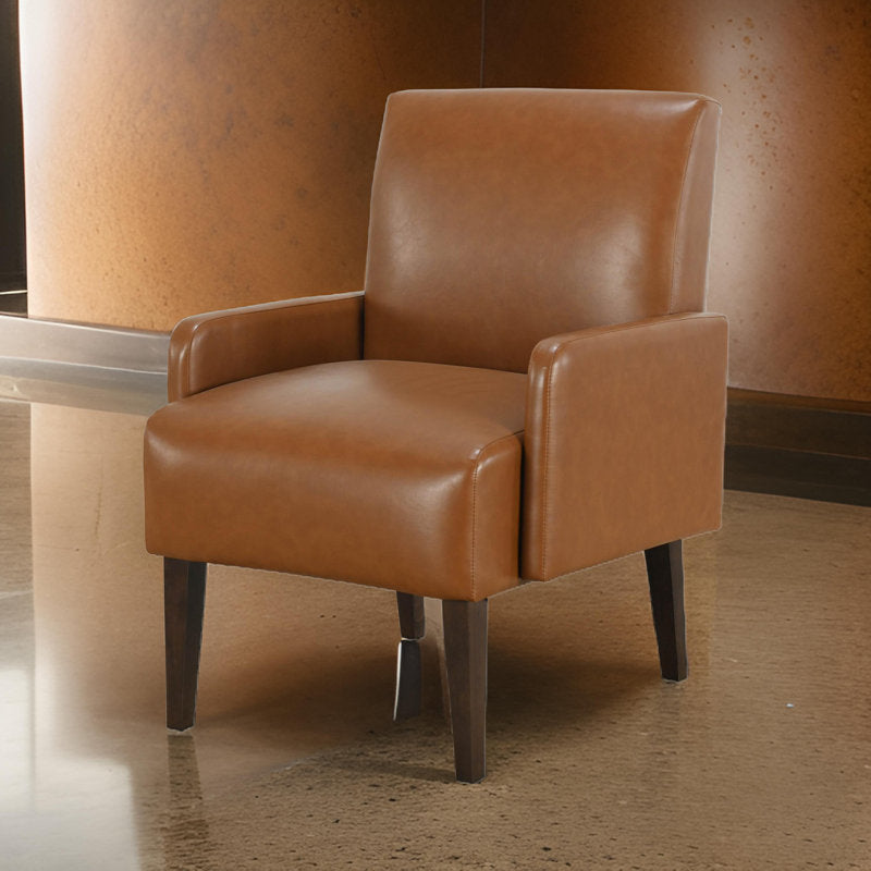 Fauteuil Encian en cuir végétalien MARRON 