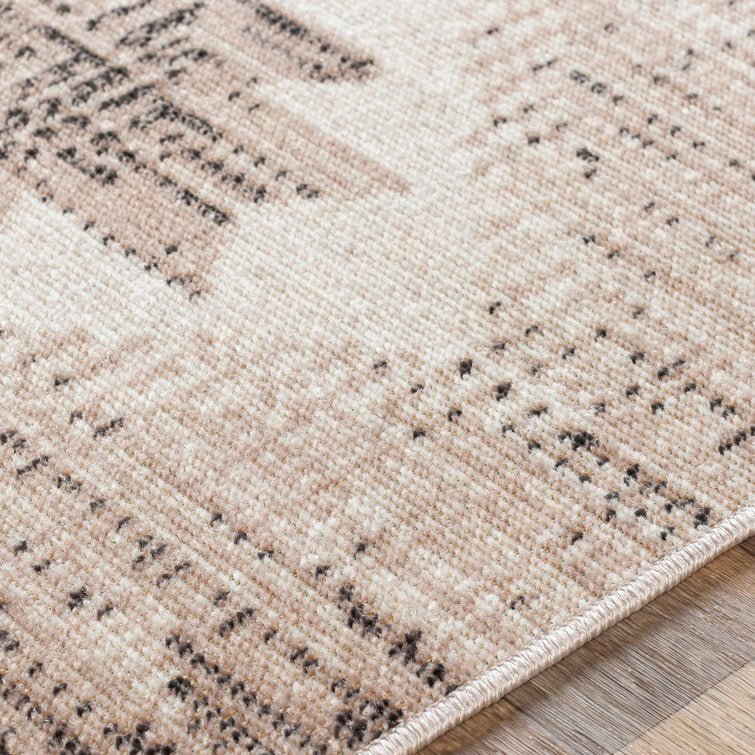 Tapis Hiller style sud-ouest vieilli beige/noir 18 cm x 3,10 m